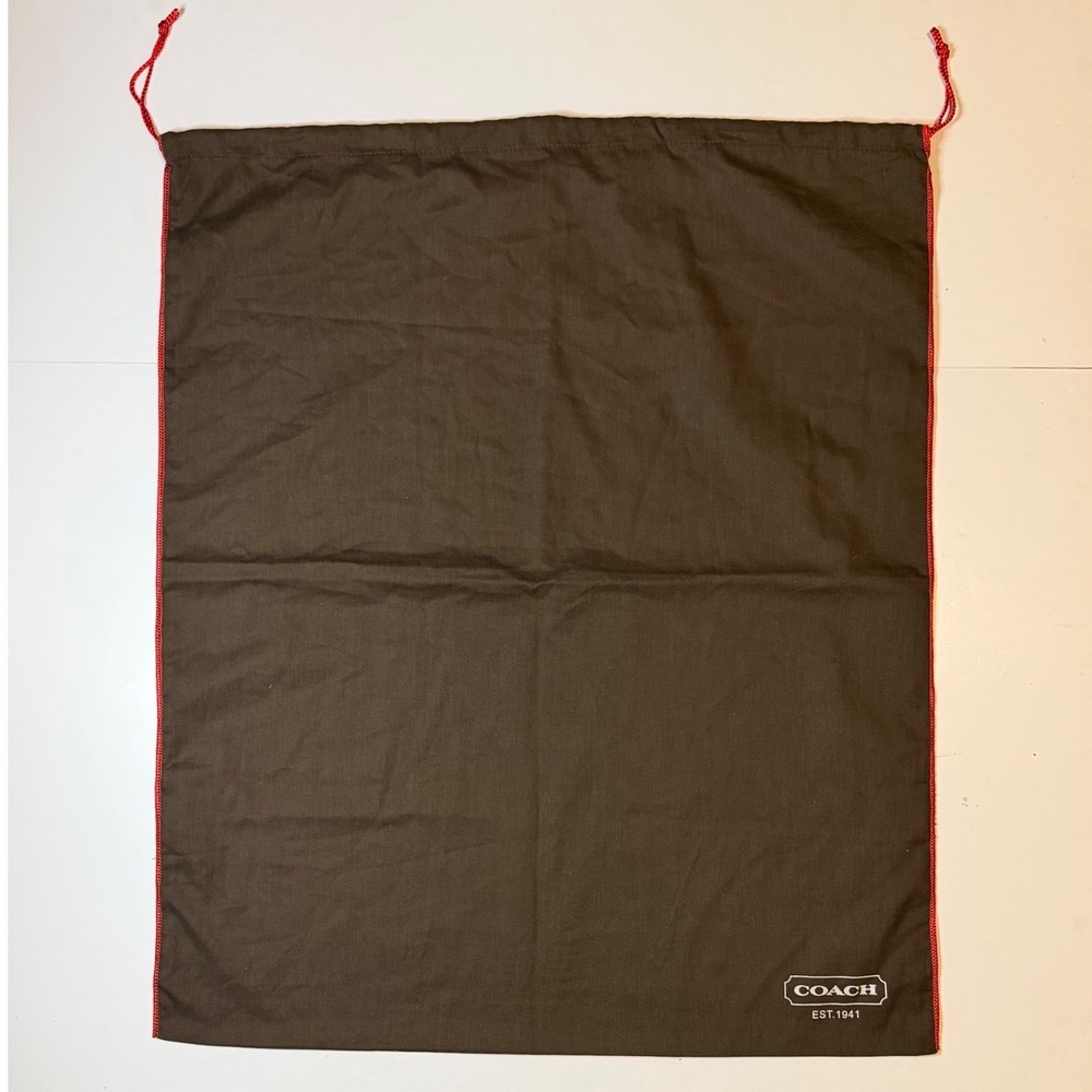 VTG Coach Large Brown Dust Bag Drawstring Handbag Storage 24x29 EST 1941 Logo